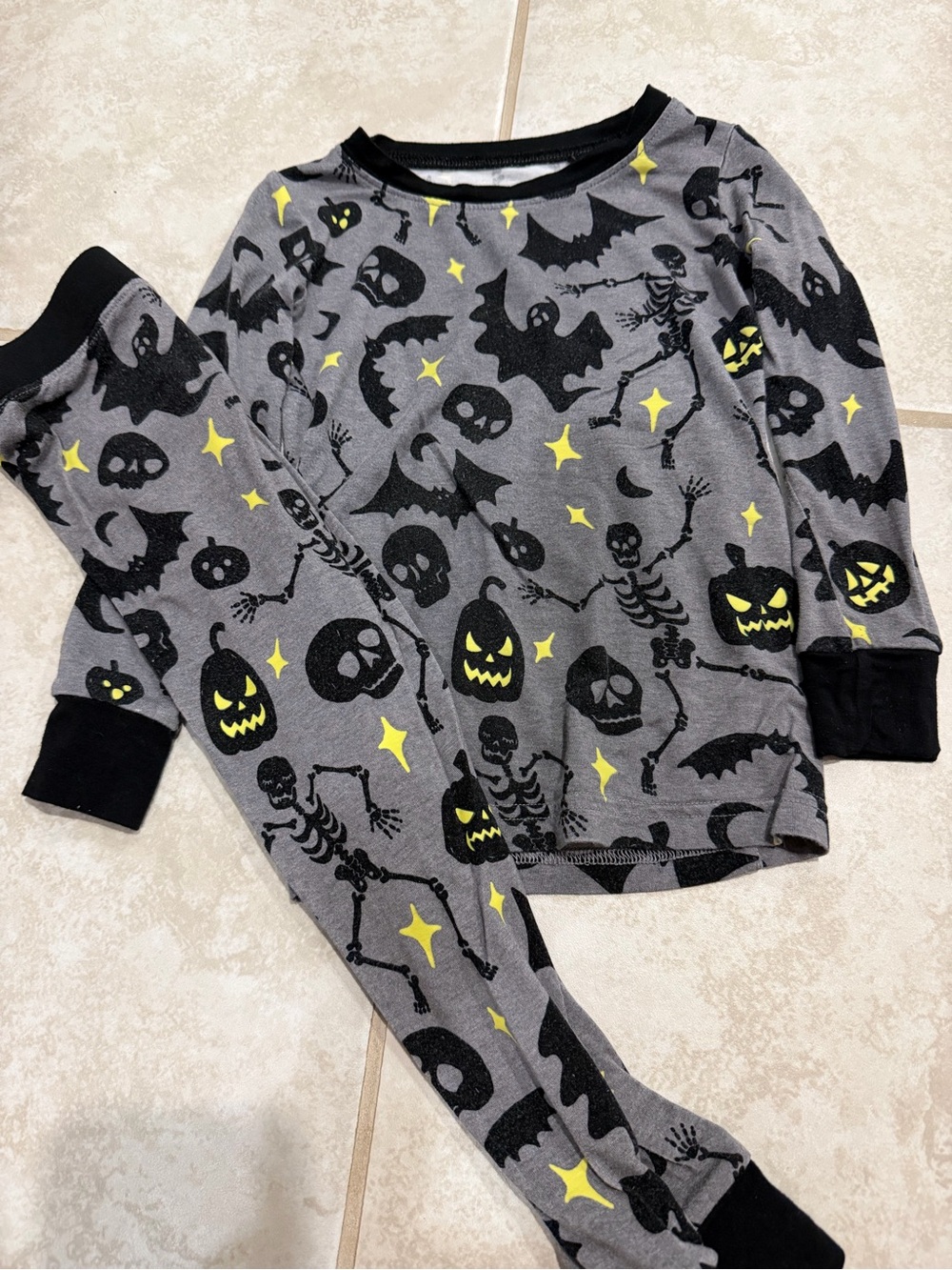 Little Sleepies Glow in the dark Halloween Skeleton Pajama Set